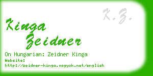 kinga zeidner business card